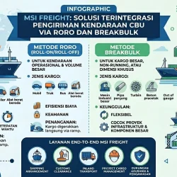MILENIAL SOLUSI INTERNUSA HADIRKAN SOLUSI TERINTEGRASI UNTUK PENGIRIMAN KENDARAAN CBU VIA RORO DAN BREAKBULK