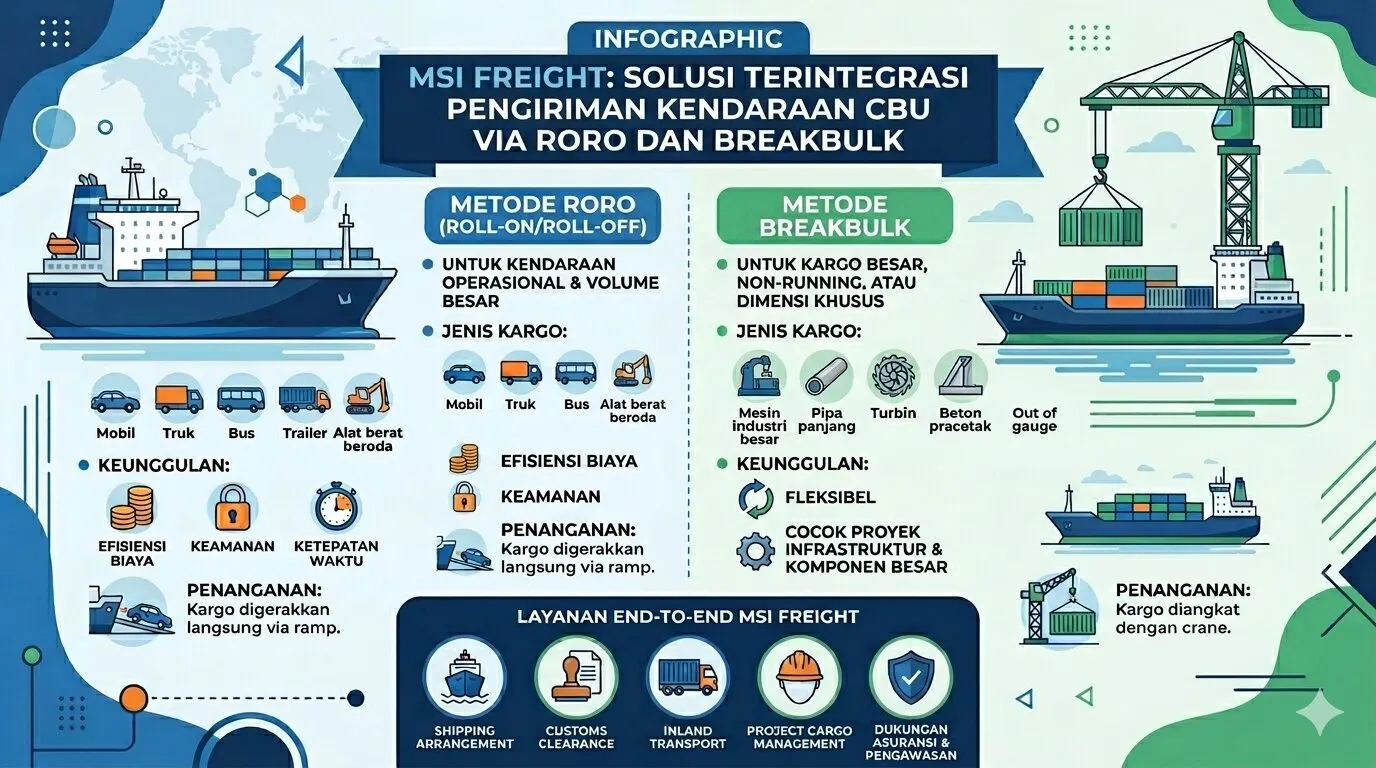 MILENIAL SOLUSI INTERNUSA HADIRKAN SOLUSI TERINTEGRASI UNTUK PENGIRIMAN KENDARAAN CBU VIA RORO DAN BREAKBULK